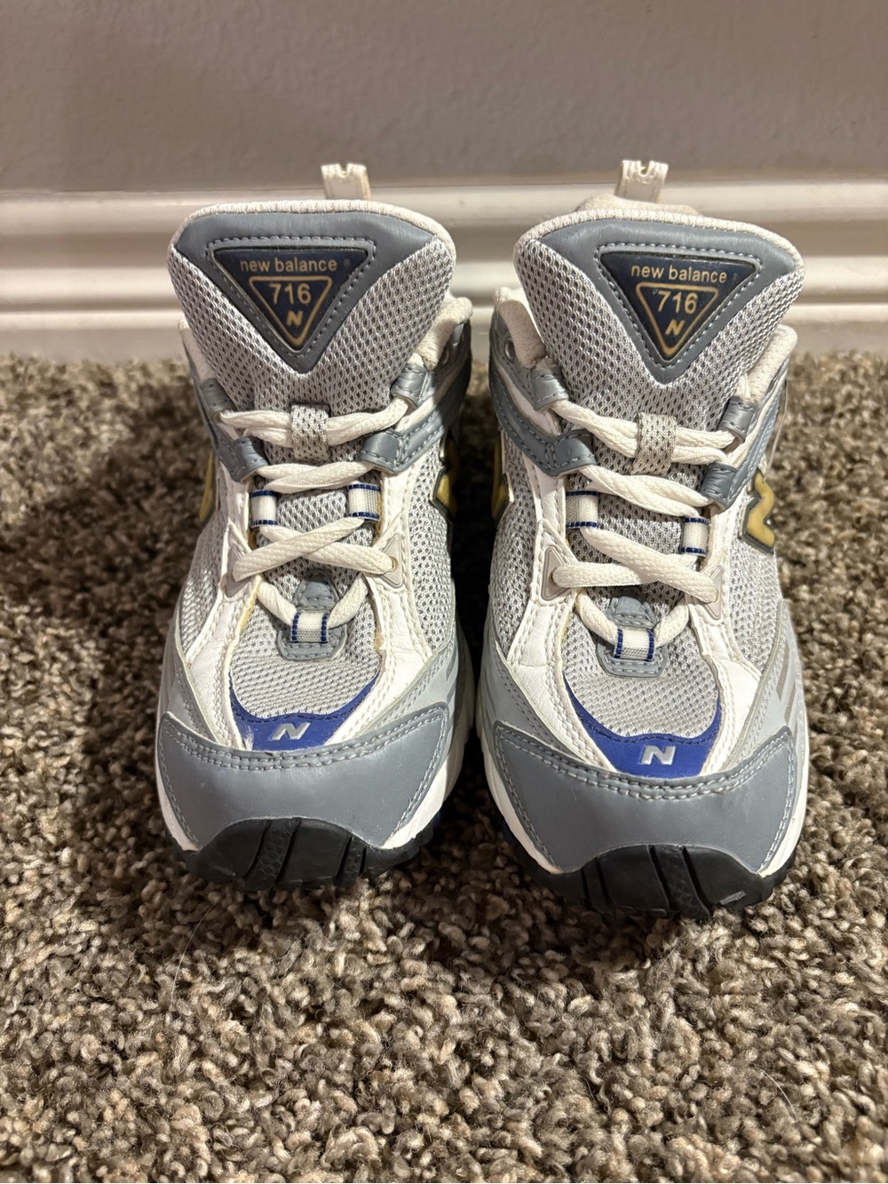 New Balance Women’s Gray, Blue & Yellow 716 Athletic Sneakers